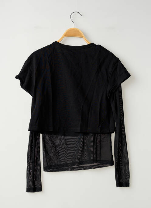 Top tissage jersey manches longues noir MANGO femme