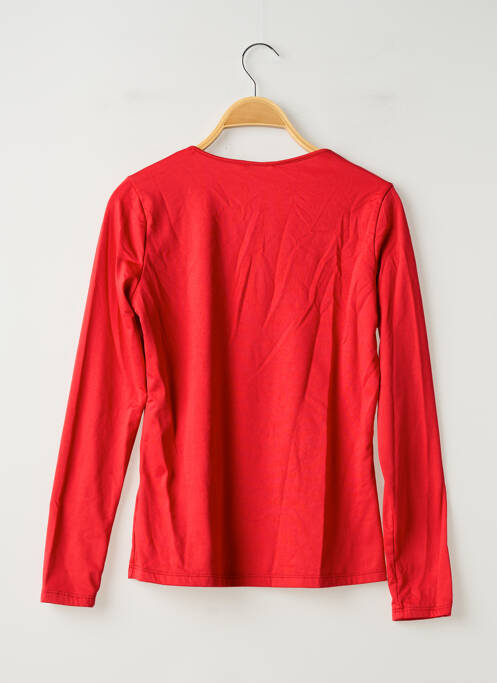 Top tissage jersey manches longues rouge SANS MARQUE femme