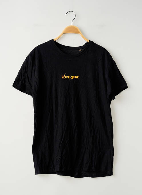 T-shirt sérigraphie manches courtes noir SANS MARQUE femme