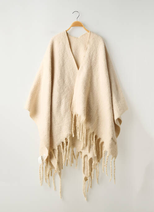 Poncho col v beige BROWNIE femme