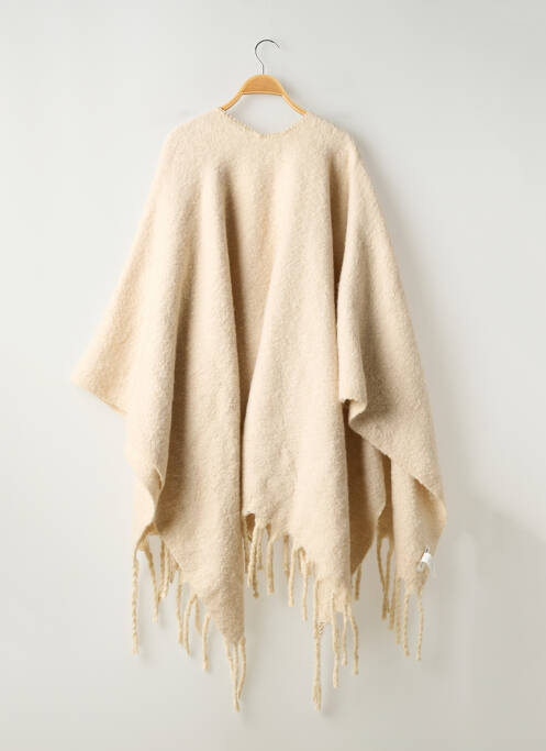 Poncho col v beige BROWNIE femme
