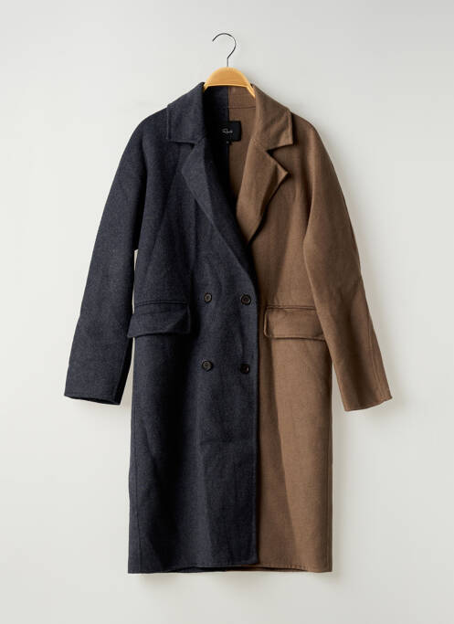 Manteau long coupe cintrée sans capuche noir RAILS femme