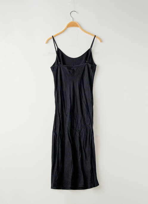 Robe mi-longue col rond fines bretelles noir SANS MARQUE femme
