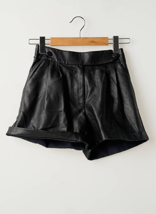 Short fermeture zippée sous rabat boutonné taille normale noir UNIKA femme