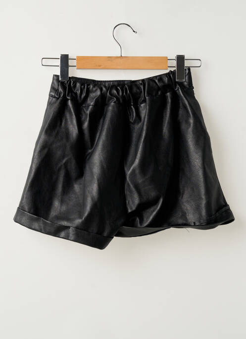 Short fermeture zippée sous rabat boutonné taille normale noir UNIKA femme