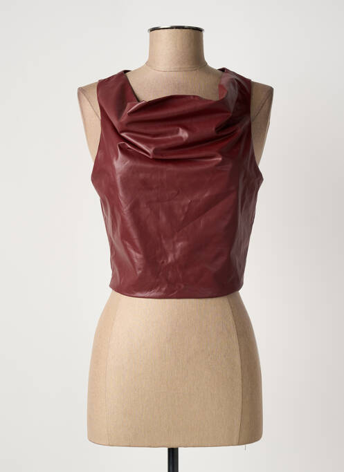 Top coupe cintrée sans manche rouge CIDER femme