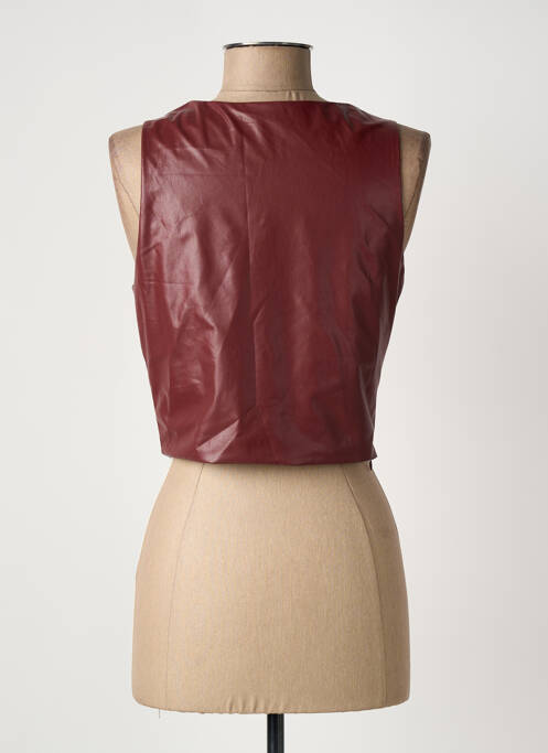 Top coupe cintrée sans manche rouge CIDER femme