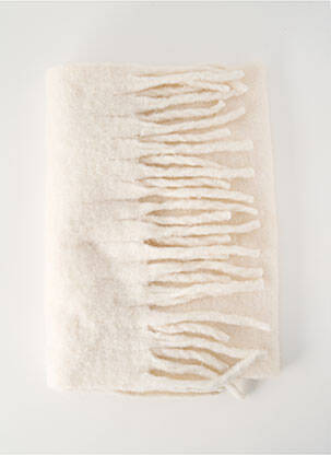 Echarpe maille maille poilu beige MNG femme