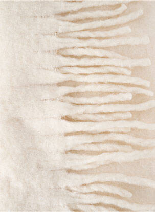 Echarpe maille maille poilu beige MANGO femme