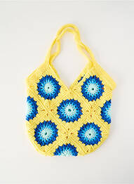 Sac poignée 2 anses de portée jaune SANS MARQUE femme