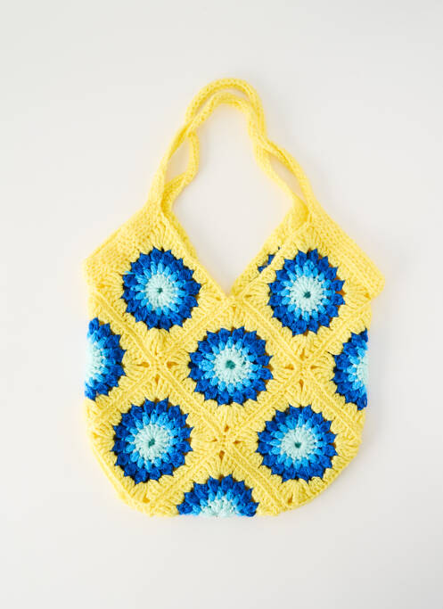 Sac poignée 2 anses de portée jaune SANS MARQUE femme