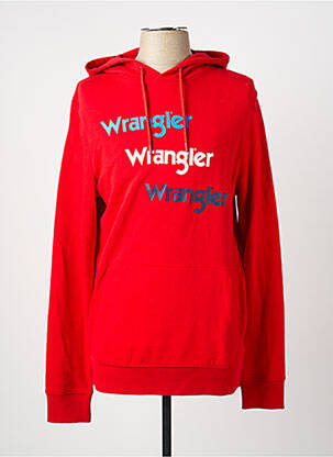 Sweat-shirt à capuche tissage jersey manches longues rouge WRANGLER homme