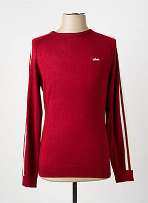 Pull stretch manches longues rouge LEE COOPER homme