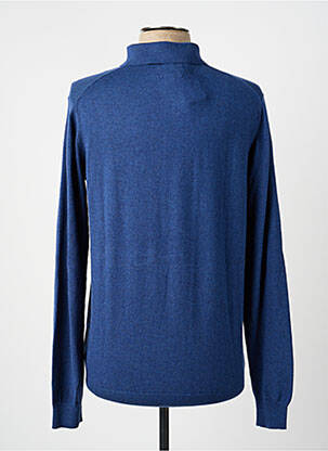 Pull col polo manches longues bleu WRANGLER homme