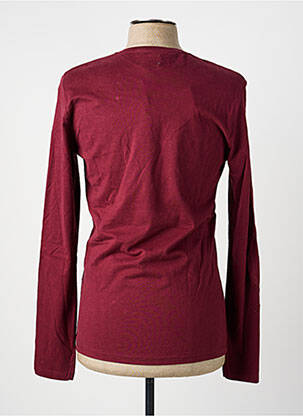T-shirt broderie manches longues rouge LEE COOPER homme