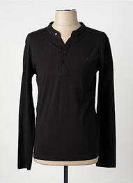 T-shirt col tunisien manches longues noir LEE COOPER homme