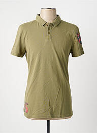 Polo stretch manches courtes vert FREEMAN T.PORTER homme
