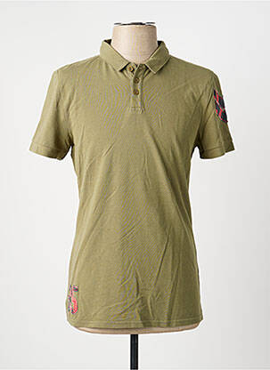 Polo stretch manches courtes vert FREEMAN T.PORTER homme