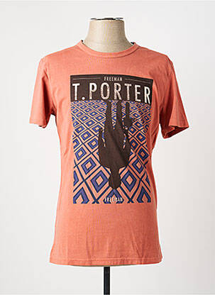 T-shirt coupe cintrée manches courtes orange FREEMAN T.PORTER homme