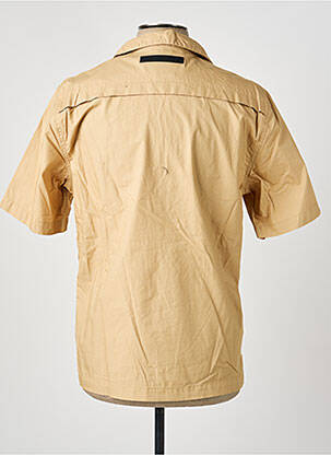 Chemise manches courtes col tailleur beige CALVIN KLEIN homme
