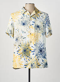 Chemise manches courtes col tailleur jaune FREEMAN T.PORTER homme