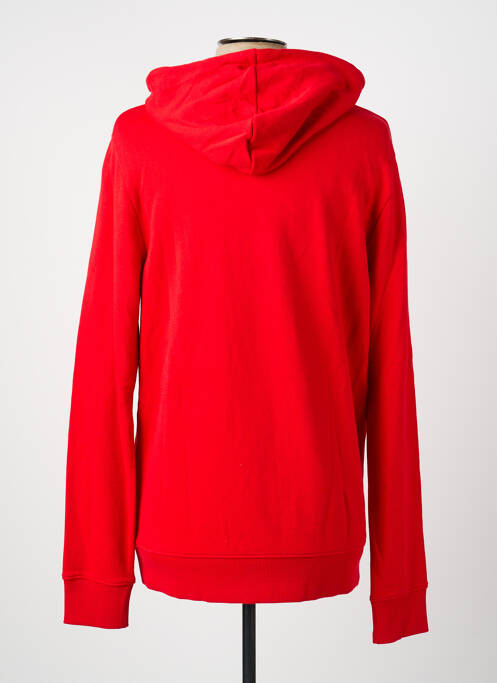 Sweat-shirt à capuche tissage jersey manches longues rouge WRANGLER homme