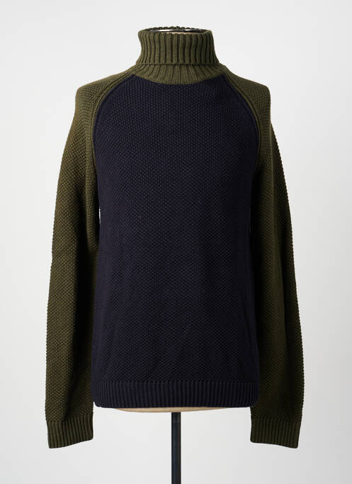 Pull col roulé stretch manches longues bleu FREEMAN T.PORTER homme
