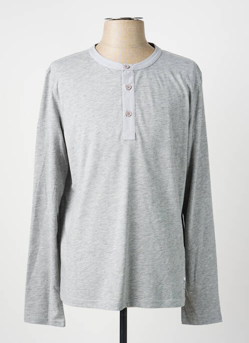 T-shirt tissage chiné manches longues gris FREEMAN T.PORTER homme