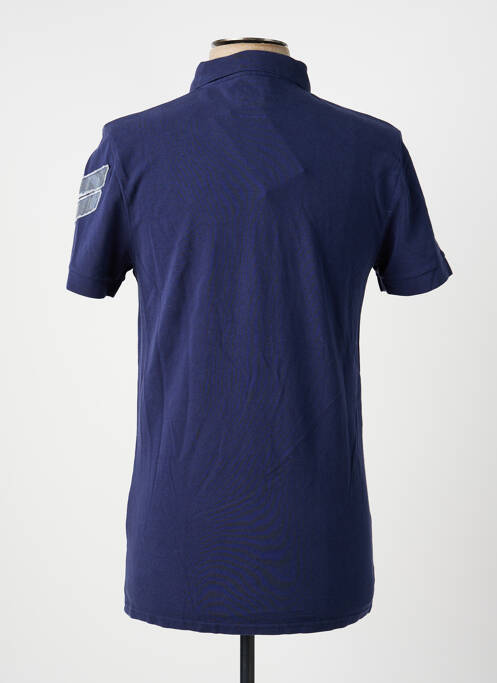 Polo stretch manches courtes bleu FREEMAN T.PORTER homme