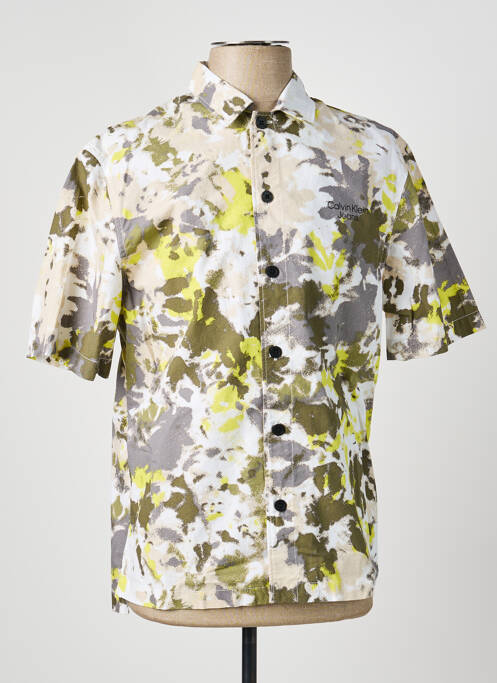 Chemise manches courtes coupe cintrée vert CALVIN KLEIN homme