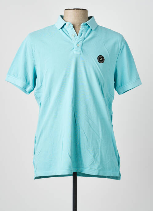 Polo stretch manches courtes bleu LE TEMPS DES CERISES homme