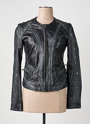 Veste en cuir poches noir OAKWOOD femme