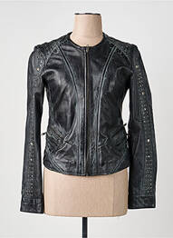Veste en cuir poches noir OAKWOOD femme