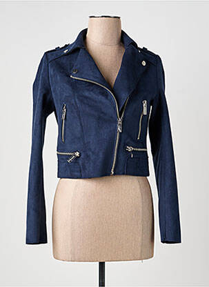 Veste casual tissage suedine bleu MORGAN femme