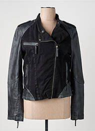 Veste en cuir coupe cintrée noir OAKWOOD femme