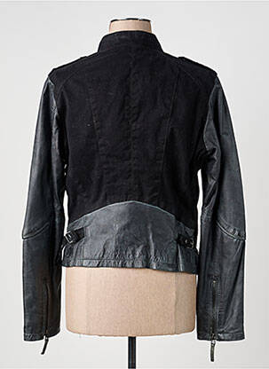Veste en cuir coupe cintrée noir OAKWOOD femme