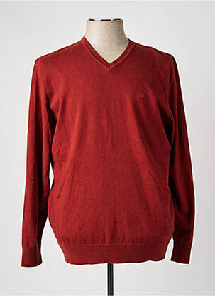 Pull col v manches longues marron WRANGLER homme