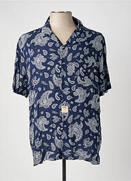 Chemise manches courtes imprimé fantaisie bleu SCHOTT homme