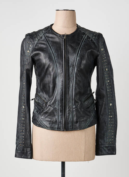 Veste en cuir poches noir OAKWOOD femme