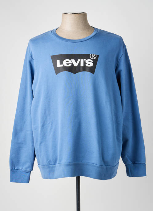 Sweat-shirt sérigraphie floquée manches longues bleu LEVIS homme
