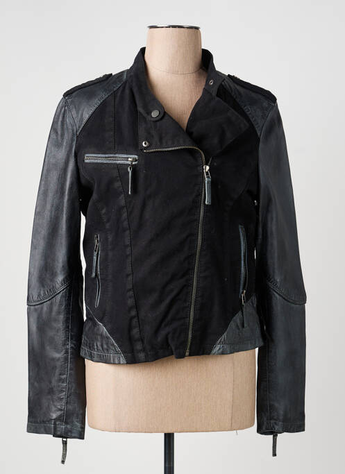 Veste en cuir noir OAKWOOD femme