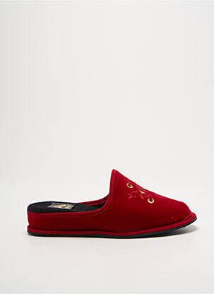 Chaussons/pantoufles tissage velours talon plat jusqu'à 3cm rouge ANNY femme