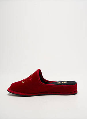Chaussons/pantoufles tissage velours talon plat jusqu'à 3cm rouge ANNY femme
