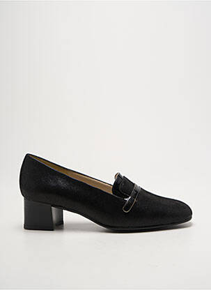 Mocassins tissage satiné talon de 4 à 6cm noir OMBELLE femme