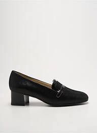 Mocassins tissage satiné talon de 4 à 6cm noir OMBELLE femme