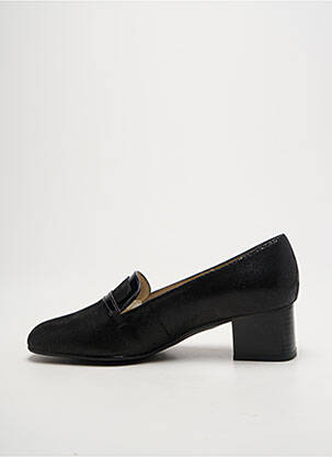 Mocassins tissage satiné talon de 4 à 6cm noir OMBELLE femme