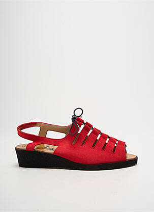 Sandales/nu pieds bout ouvert talon plat jusqu'à 3cm rouge LADY femme