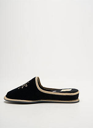 Chaussons/pantoufles tissage velours talon plat jusqu'à 3cm noir ANNY femme