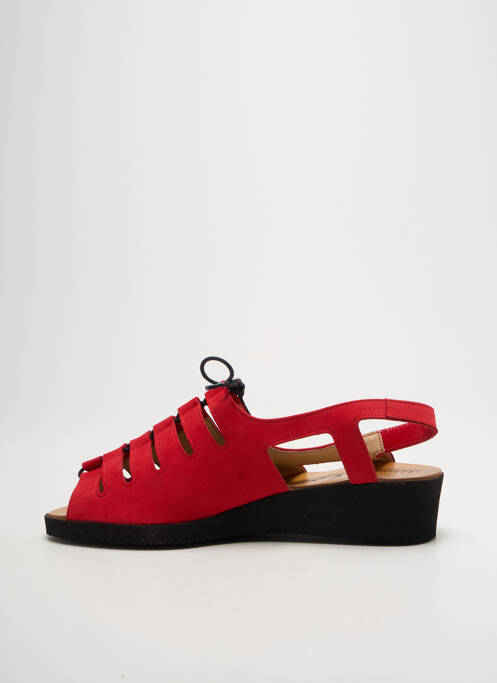Sandales/nu pieds bout ouvert talon plat jusqu'à 3cm rouge LADY femme
