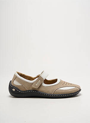 Ballerines fermeture scratch talon plat jusqu'à 3cm beige JOSEF SEIBEL femme